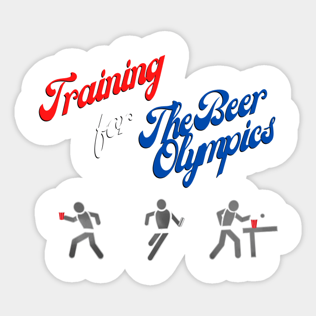 Training for the Beer Olympics Sticker by Beering Ain't Easy Podcast